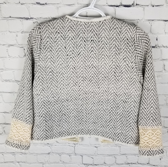 MYSTREE | open front zigzag & lace blazer jacket - Picture 5 of 7